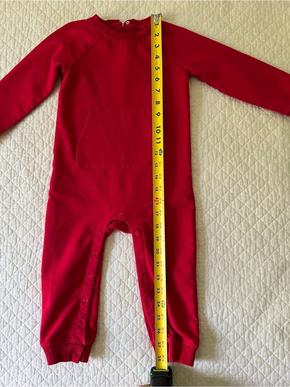 Primary Baby Sweatshirt Romper, Cherry Red, 18-24 months - Picture 5 of 5